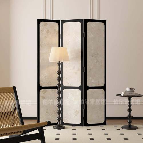 法式花卉高级感屏风隔断客厅客厅饭厅沙发背景墙民宿玄关移动折叠