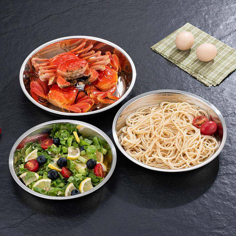 不锈钢圆板酒店餐厅食堂盘盘家用饺子盘盘铁板加厚水果盘商业,餐饮具,盘,淘宝优惠券,粉丝福利购,淘宝优惠卷