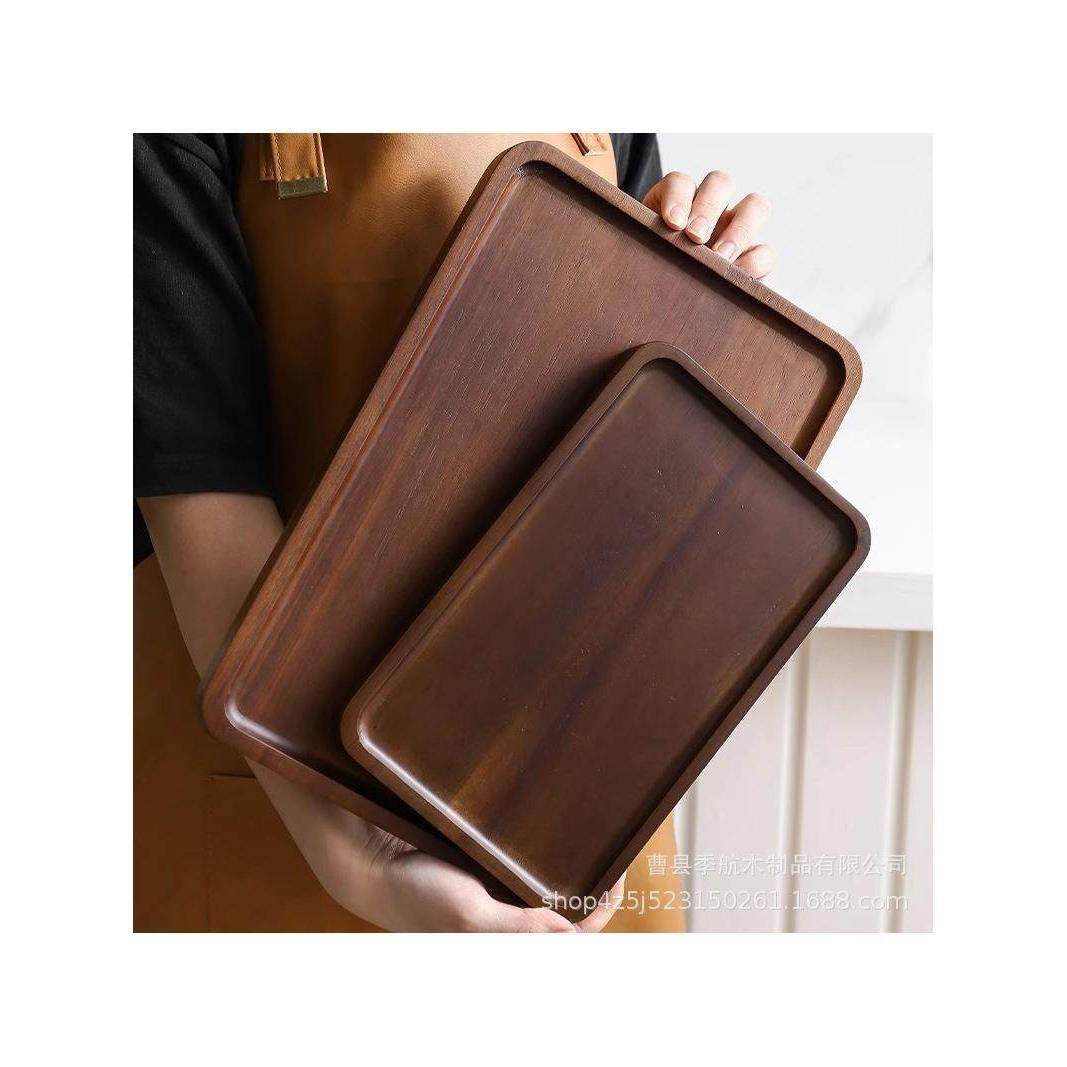 黑胡桃木托盘矩形日式家用水杯实木托盘木制茶盘圆形木制托盘,餐饮具,果盆/果盘/果篮,淘宝优惠券,粉丝福利购,淘宝优惠卷