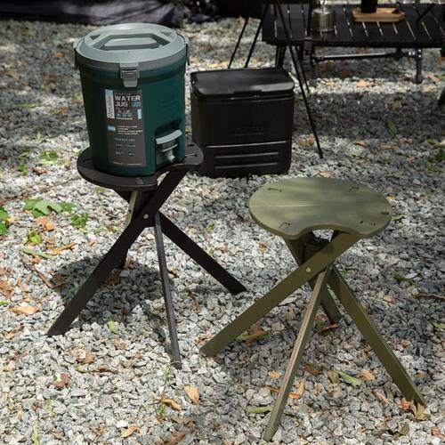 户外露营折叠置物架水桶架便携式折叠凳多功能角几小圆桌野营马扎