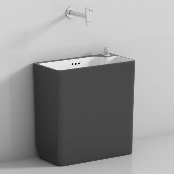 元匠北欧灰色家用迷你洗拖把池阳台卫生间20cm小户型陶瓷带侧排污