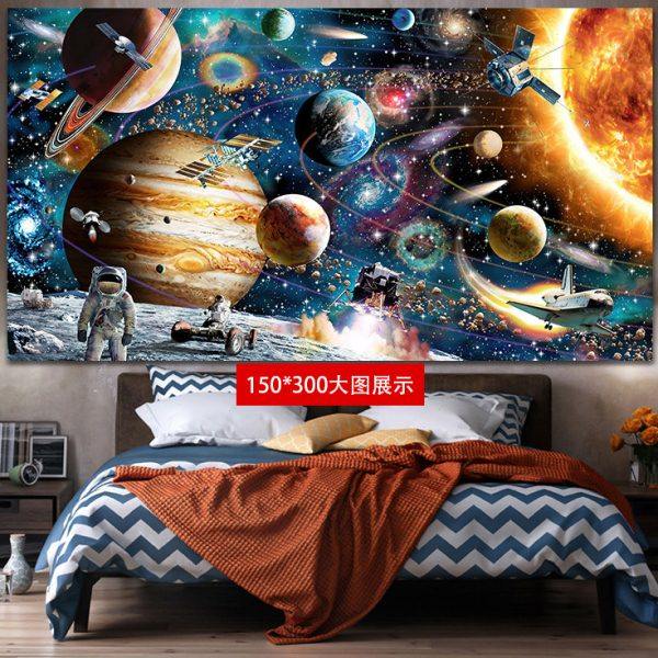 个性星球宇航员挂布酒吧装饰背景墙布卧室挂毯宿舍房间墙壁画布