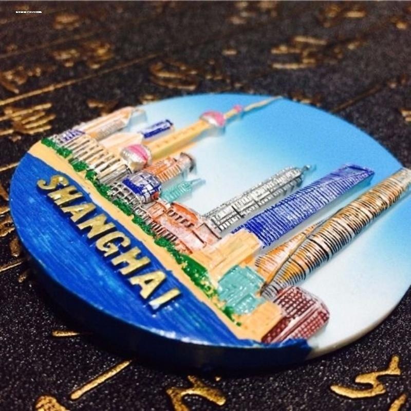 中国上海浦东旅游纪念装饰工艺品创意立体地标建筑风景磁贴冰箱贴
