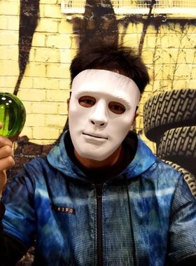 黑色全脸街舞面具男化妆舞会COS搞怪 假面舞团红色跳舞表演面罩女