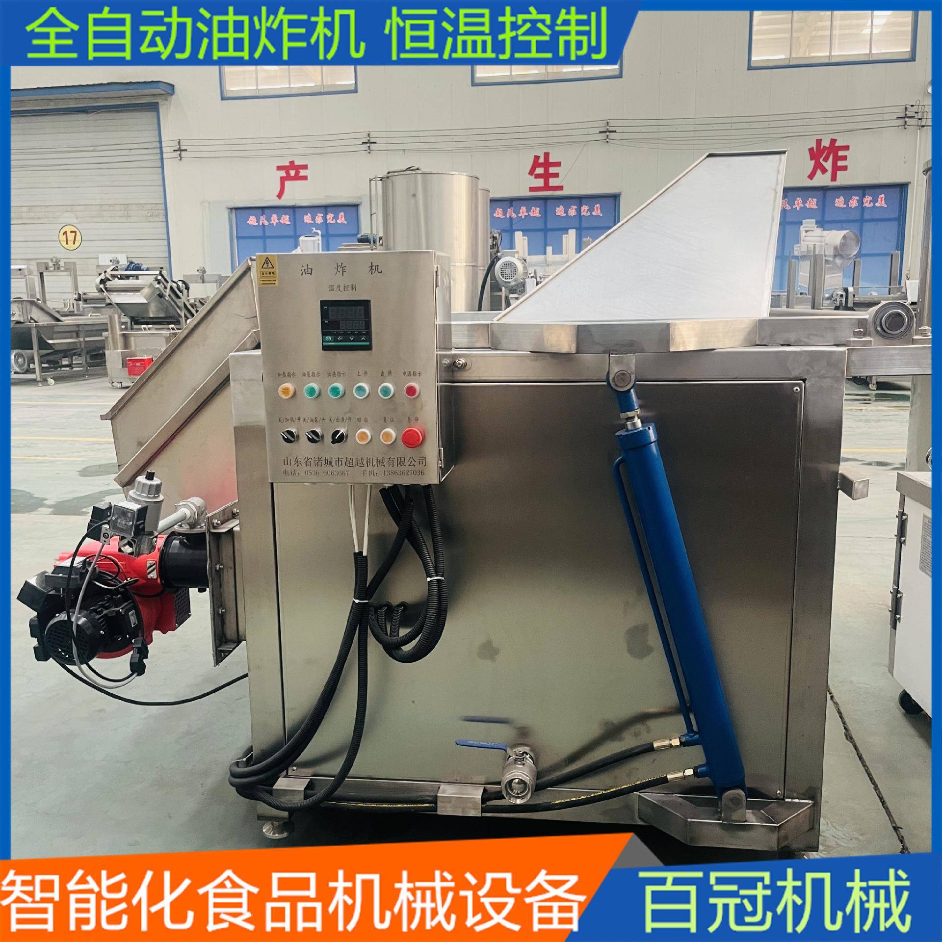 自动控温电加热油炸单机山药片薯条龙虾油炸机鸡柳鸡排油炸锅