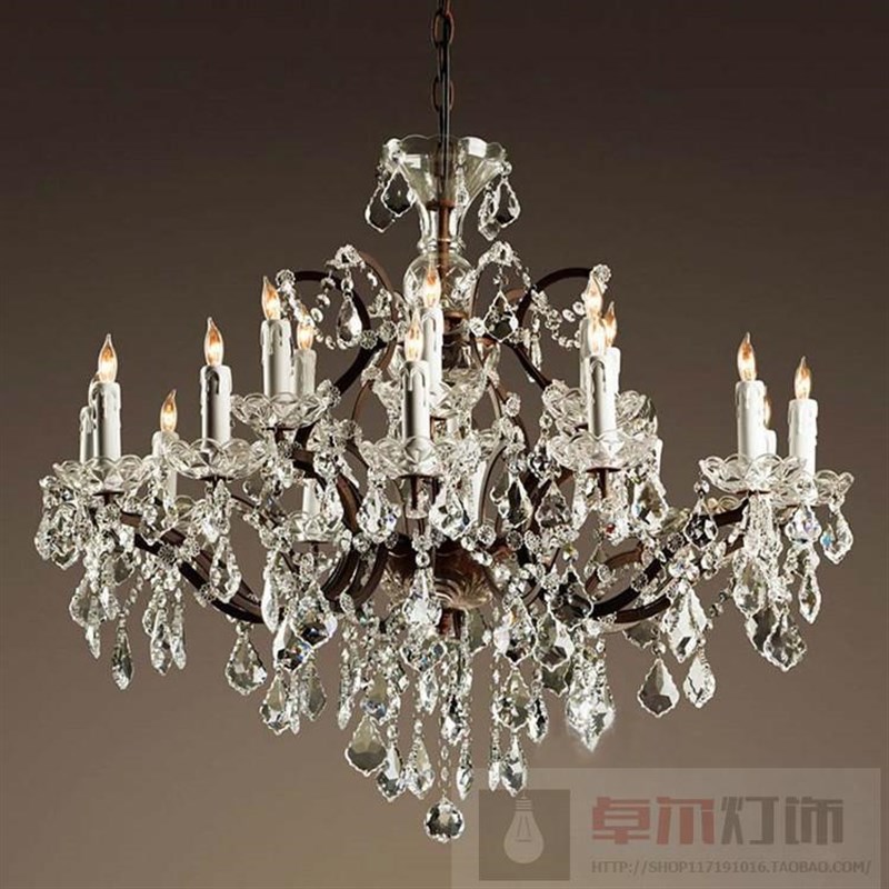 美式铁艺复古餐厅客厅个性酒店工程水晶灯创意北欧式别墅田园吊灯