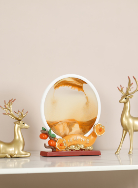 轻奢现代流沙画鹿玄关装饰摆件家居饰品客厅书房样板间.摆设艺术