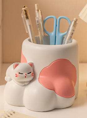 创意猫爪笔筒摆件办公室桌面收纳盒儿童卧室学生S书房装饰品小礼
