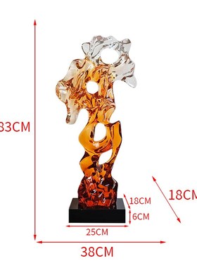 酒店客厅抽象软装雕塑p摆件透明树脂太湖石玄关售楼处大摆件艺术
