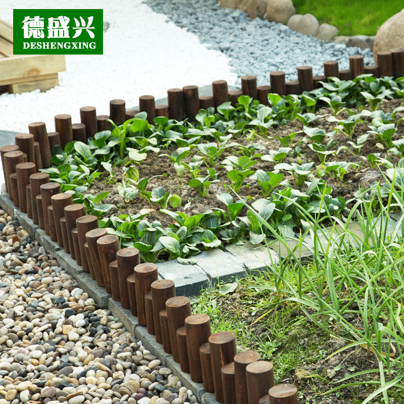 木桩栅栏防腐木户外阳台篱笆实木圆木小围栏庭P院装饰花坛花圃护