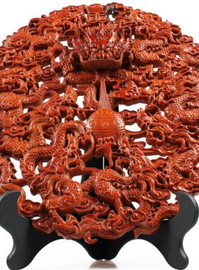 献瑞看摆件摆件轩九龙盘桃木 家居饰品 客厅卧室吉辰