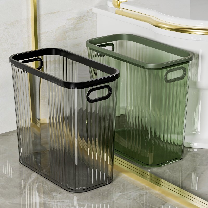 卫生间夹缝垃圾桶家用厕所长方形手提窄缝厨房洗手V间透明轻奢纸