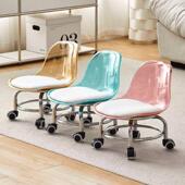 万向轮矮凳静音透明椅子客厅美缝凳学步板凳家用儿童带滑轮小凳子