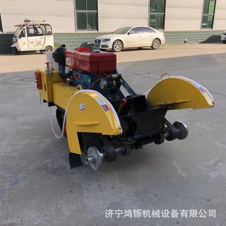 双缸全自动马路切割机 遥控双锯片路面切割机 履带马路切割机