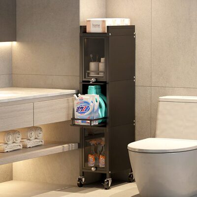 浴室落地储物柜卫生间夹缝收纳柜架子置物架收纳架防水洗澡间厕所