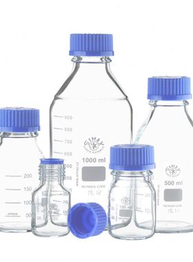 透明10瓶盖宽口SI瓶0l蓝MAX0丝试剂瓶 50  0口10m玻璃2500瓶方形
