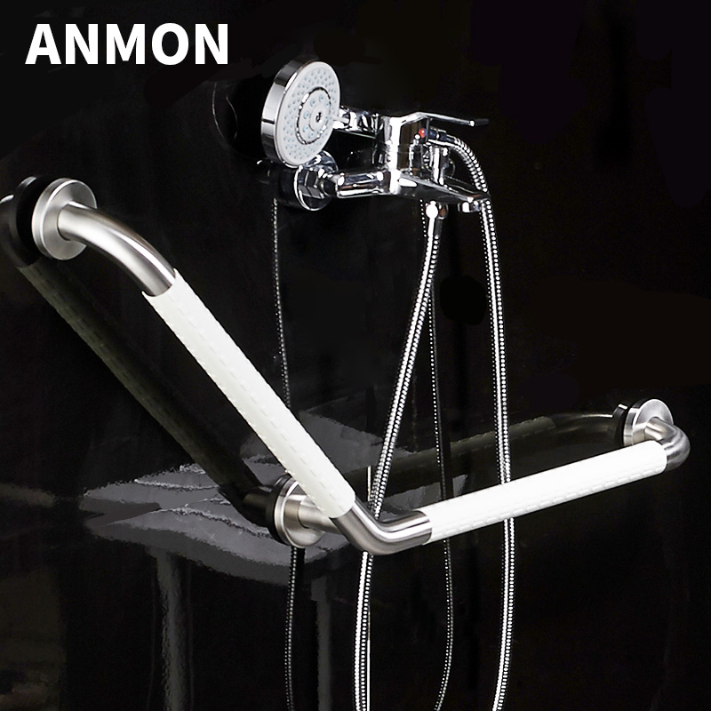 无障碍转角淋浴房厕所卫生t间浴室沐浴扶手杆安全防滑老人扶手栏