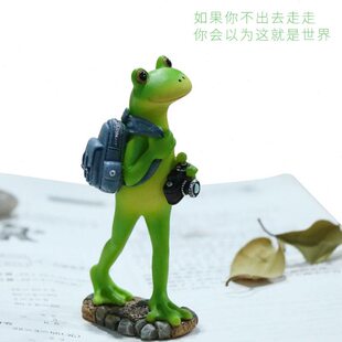 创意可爱青蛙面减压摆件人花盆办公桌拟摆件系装饰送女生生日礼物