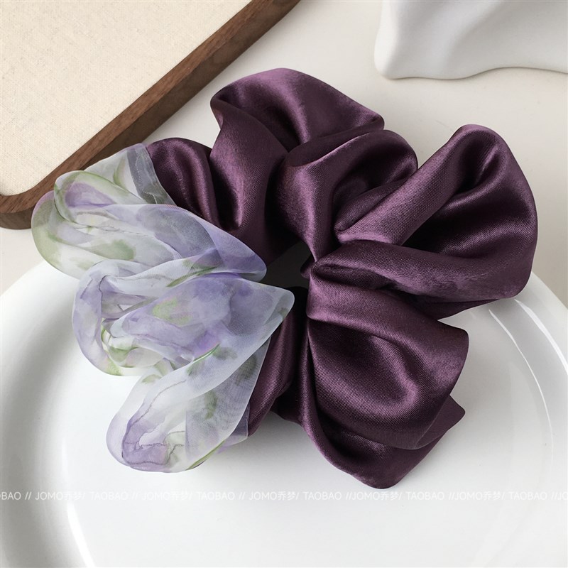 大肠发圈韩系碎花拼接发q绳2025新款高级感头绳优雅洋气时尚扎头