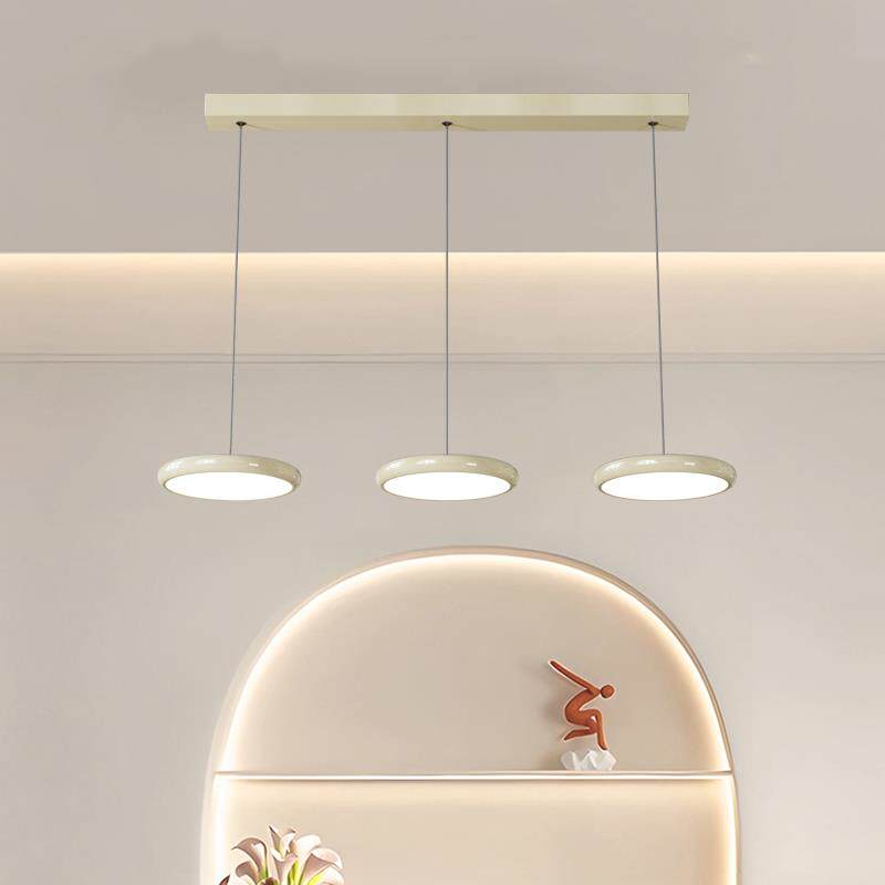 奶油风餐厅吊灯现代简约创意轻奢餐桌灯具饭厅吧台三头飞碟吊灯,家装灯饰光源,餐厅吊灯,淘宝优惠券,粉丝福利购,淘宝优惠卷