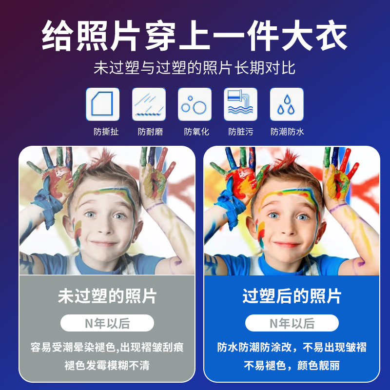 爱惠佳塑封机家用照片A4过塑机办公相片迷你照片过胶机封膜机3寸5