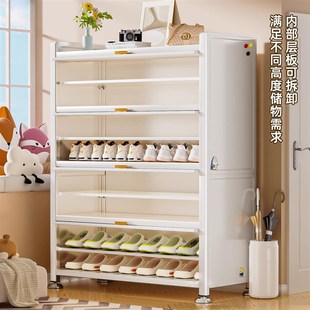 钢制鞋柜碳钢柜门入户收纳柜一体靠墙多层玄关柜储物柜子防尘鞋架