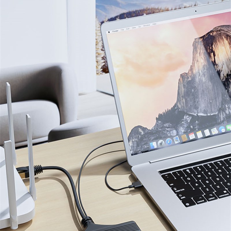 路由器交换机监控网线转接口分线器一分三对接头网络转接头二拖四