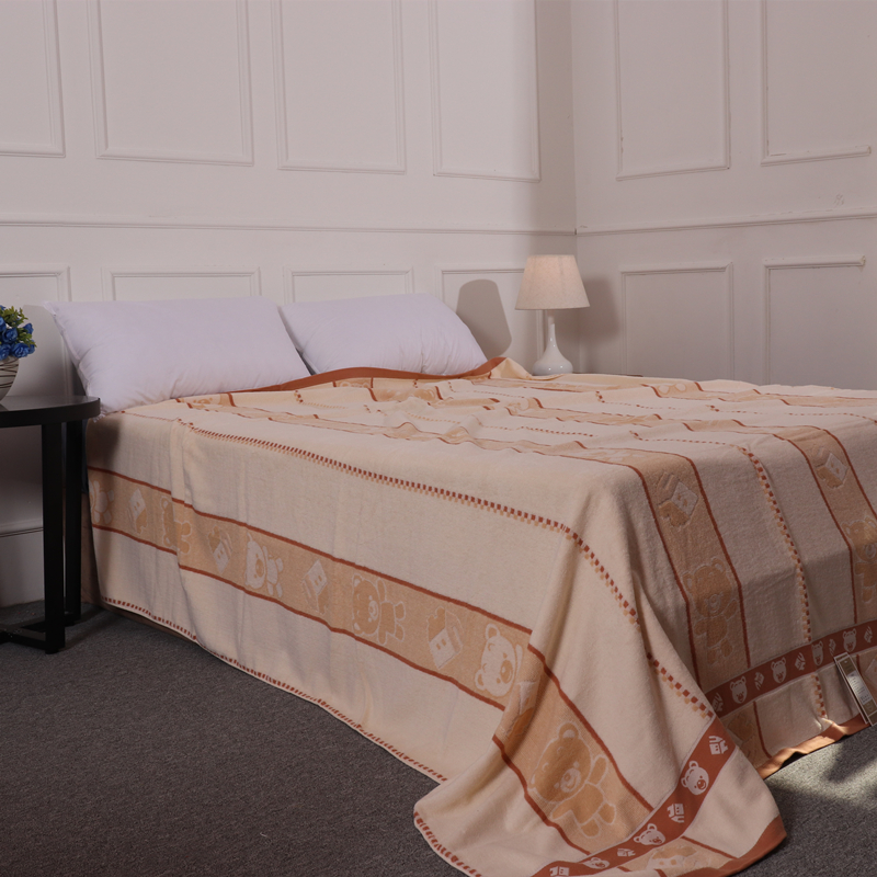 纯棉单双人老式毛巾被全棉加厚毛巾毯子怀旧线毯学生盖毯床单夏季