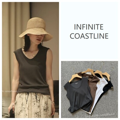 INFINITE COASTLINE/无垠海岸春晓11864百搭简约洋气包肩背心