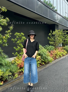 INFINITE COASTLINE/无垠海岸春晓20013百搭款【树纹】牛仔八分裤