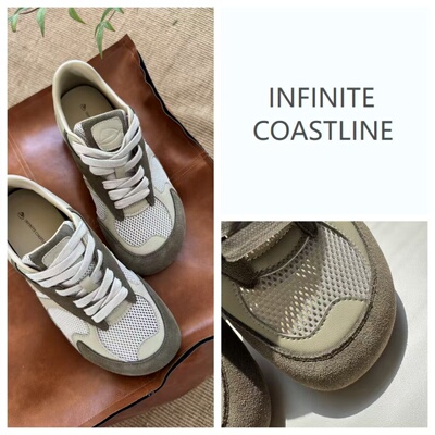INFINITE COASTLINE/无垠海岸春晓E5185卡其网面运动鞋