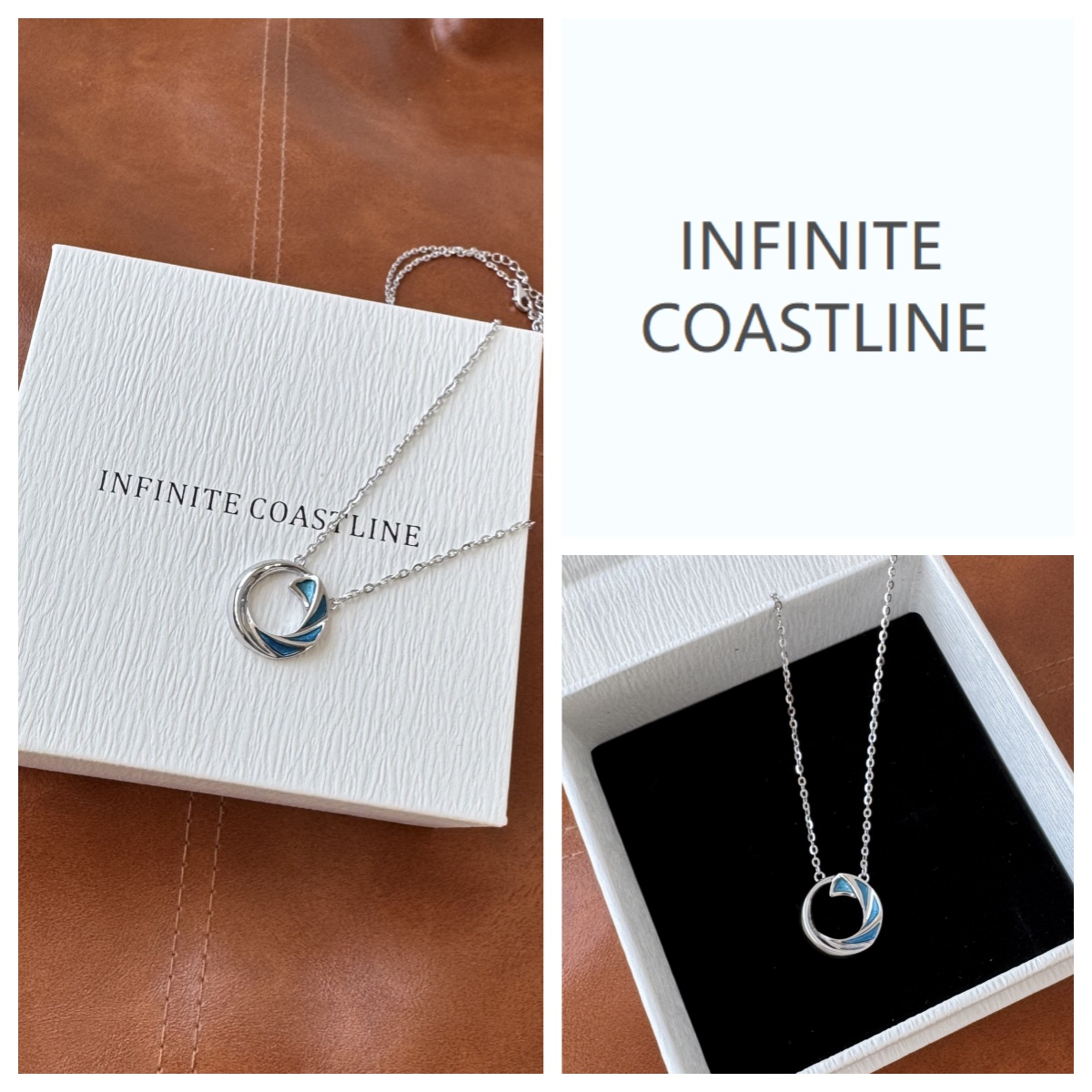 INFINITE COASTLINE/无垠海岸春晓4435 925银 珐琅滴胶 浪花项链