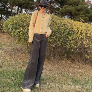 INFINITE COASTLINE/无垠海岸春晓2962【灰色阔腿】条绒裤