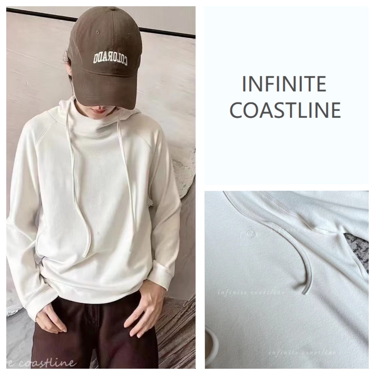 INFINITE COASTLINE/无垠海岸春晓11943休闲慵懒感软糯帽衫