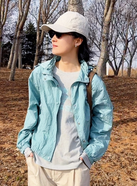 INFINITE COASTLINE/无垠海岸春晓12476蓝绿色可拆帽外套