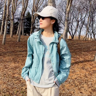 INFINITE COASTLINE/无垠海岸春晓12476蓝绿色可拆帽外套