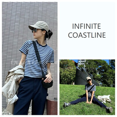 INFINITE COASTLINE/无垠海岸春晓四季款12438【方舟】蓝条上衣
