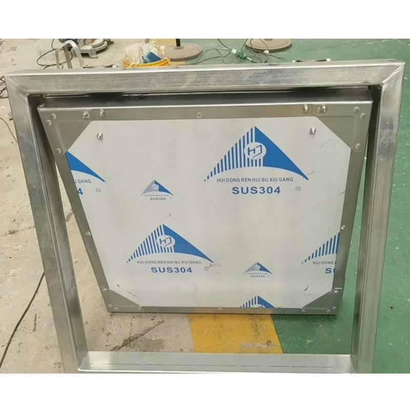 粮仓仓储钢质密封窗三角挡粮门粮库保温密闭窗上悬电动粮仓窗