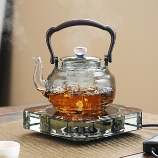新款 电陶炉煮茶壶煮茶器套q装 大容量玻璃水晶耐高温提梁小型养生