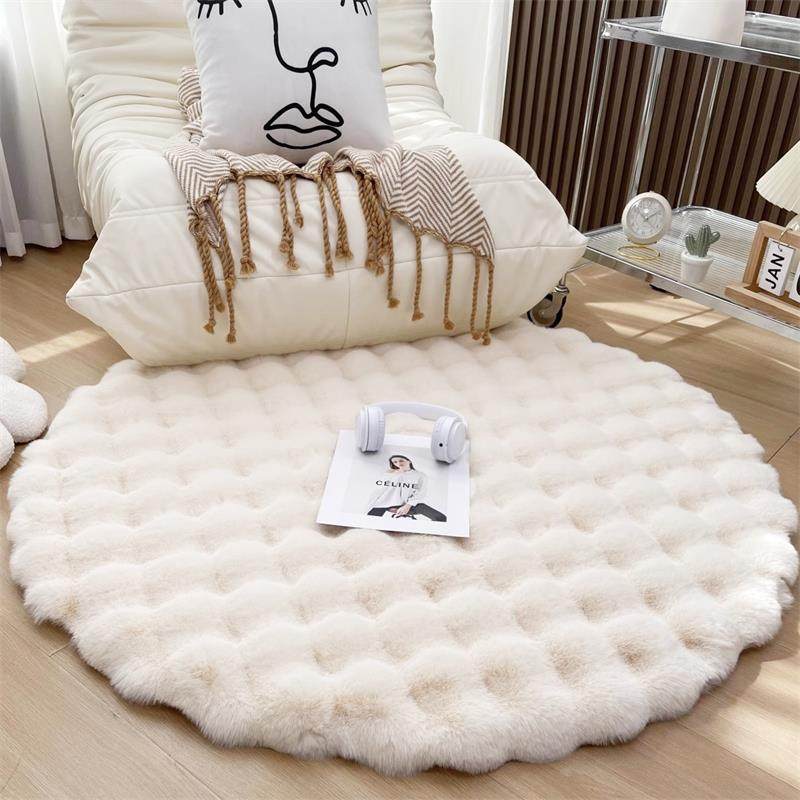 圆形地毯奶油风泡泡绒地垫单人沙发圆毯客厅茶几毯衣帽间梳妆台垫,居家布艺,地毯,淘宝优惠券,粉丝福利购,淘宝优惠卷