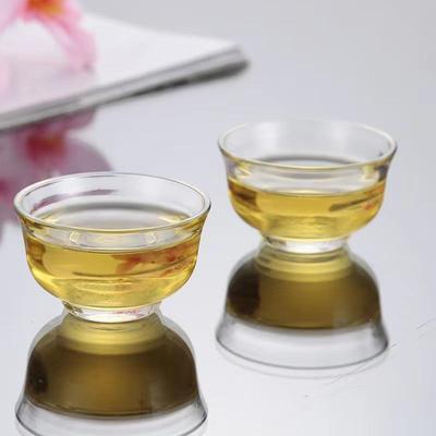 10个装耐热玻璃迷你品茗杯40ml玉兰杯蜡烛杯家用茶杯茶碗功夫茶具