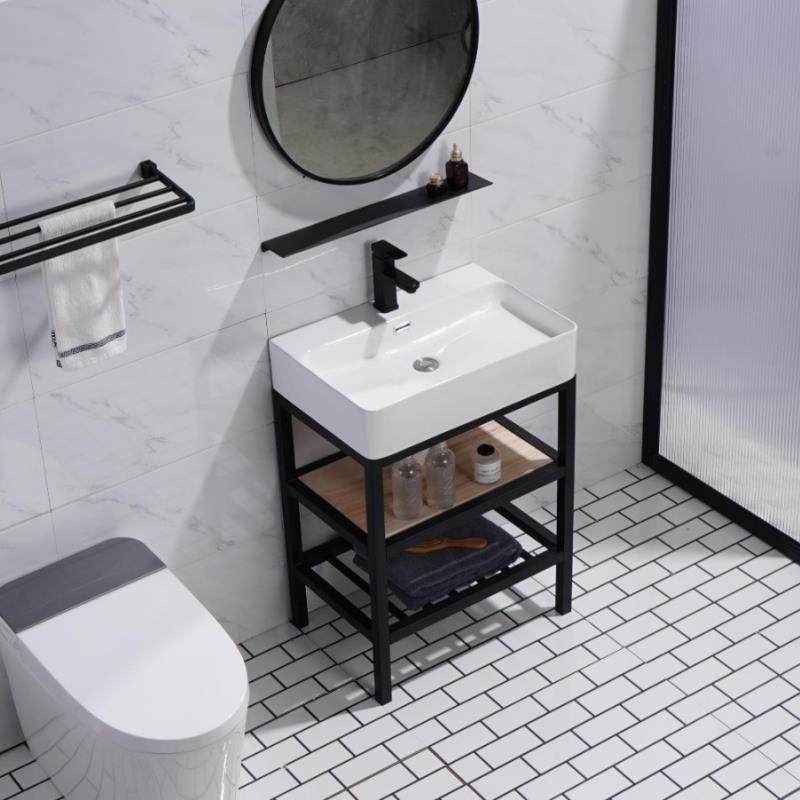 阳台陶瓷洗手盆不锈钢支架落地式洗脸盆小户型卫生间洗漱盆免打孔,家装主材,挂墙式洗脸盆,淘宝优惠券,粉丝福利购,淘宝优惠卷