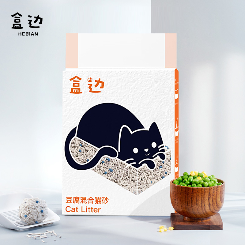 盒边猫砂豆腐砂无粉尘除臭奶香宠物用品膨润土混合猫沙包邮