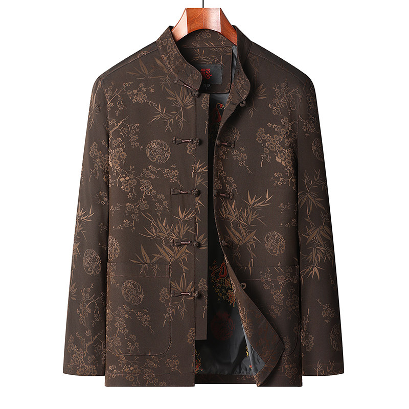 中国风夹克爷爷秋装套装唐装男中老年爸爸外套春秋款上衣老人衣服,男装,唐装,淘宝优惠券,粉丝福利购,淘宝优惠卷