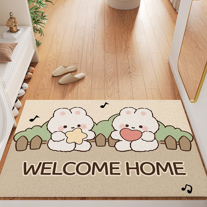 入户门地垫丝圈进门玄关耐脏免洗免打理可裁剪蹭土防滑脚垫门垫厚