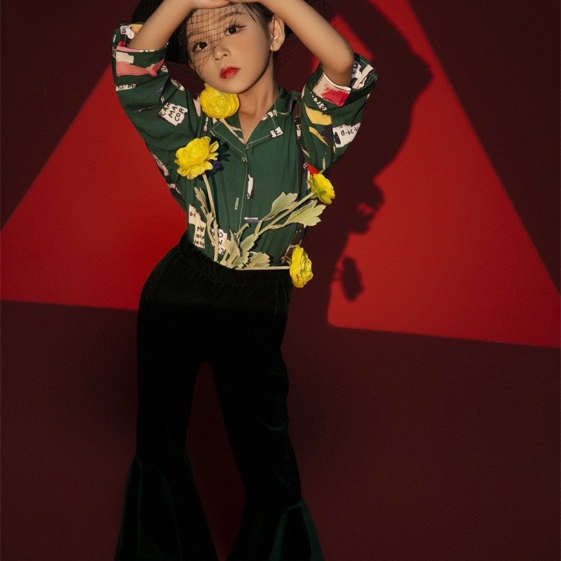 90旧时光复古港风80年代演出服女童文艺走秀T台摄影车模爵士街舞