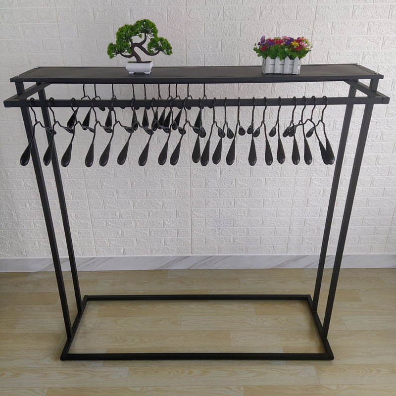 简约服装店中岛架落地展示架男女装童装双排中间货架双杠侧挂衣架