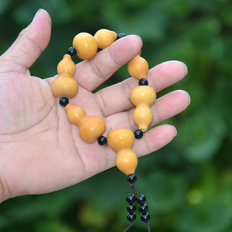 精品小葫芦手串天然文玩手捻草里金纯手工手链手持U挂件项链串包