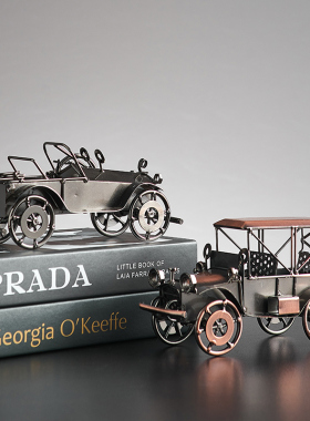 复古工业风老爷车金属摆件家居客厅电F视柜酒柜收藏物咖啡厅装饰