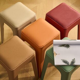 家用凳子收纳创意四北欧风格餐桌可腿条塑料现代简约可子叠高凳放